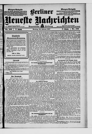 Berliner Neueste Nachrichten on Feb 24, 1907