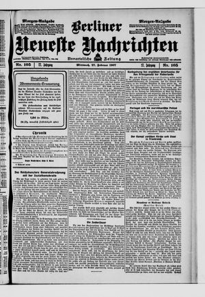 Berliner Neueste Nachrichten vom 27.02.1907