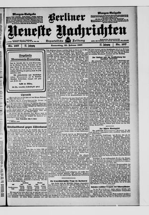 Berliner Neueste Nachrichten on Feb 28, 1907