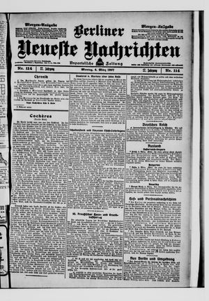 Berliner Neueste Nachrichten vom 04.03.1907