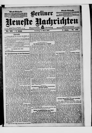 Berliner Neueste Nachrichten vom 02.04.1907