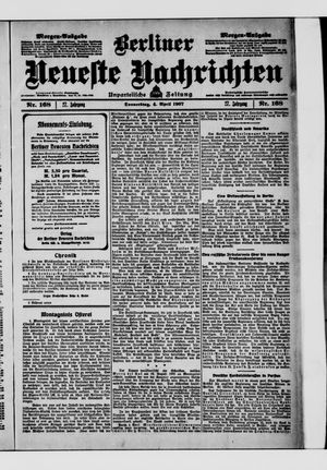 Berliner Neueste Nachrichten vom 04.04.1907