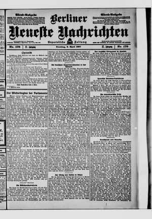 Berliner Neueste Nachrichten vom 09.04.1907