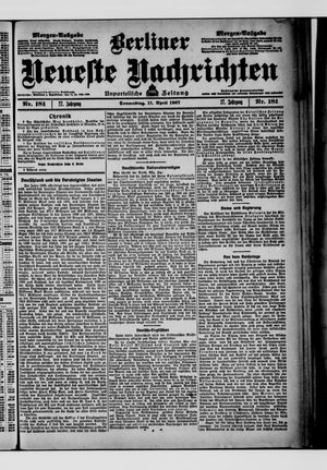Berliner Neueste Nachrichten vom 11.04.1907