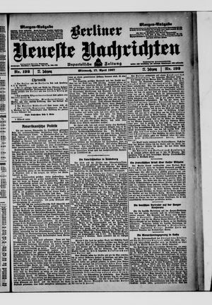 Berliner Neueste Nachrichten on Apr 17, 1907