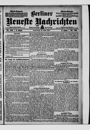 Berliner Neueste Nachrichten on Apr 18, 1907