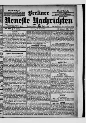 Berliner Neueste Nachrichten vom 19.04.1907