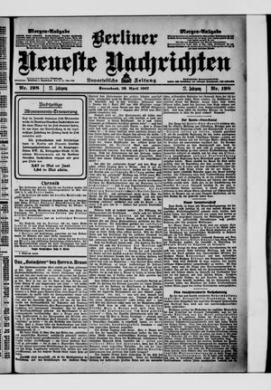 Berliner Neueste Nachrichten vom 20.04.1907