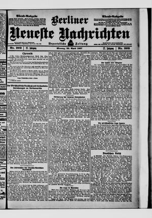 Berliner Neueste Nachrichten vom 22.04.1907