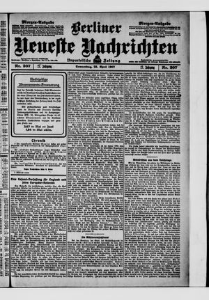 Berliner Neueste Nachrichten vom 25.04.1907