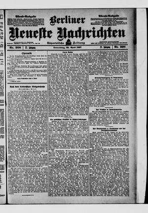 Berliner Neueste Nachrichten vom 25.04.1907