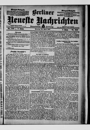 Berliner Neueste Nachrichten vom 28.04.1907