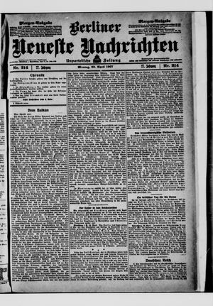 Berliner Neueste Nachrichten vom 29.04.1907