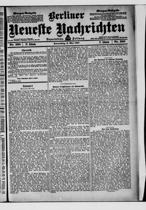 Berliner Neueste Nachrichten on May 2, 1907