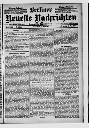 Berliner Neueste Nachrichten on May 11, 1907