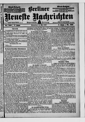 Berliner Neueste Nachrichten on May 11, 1907