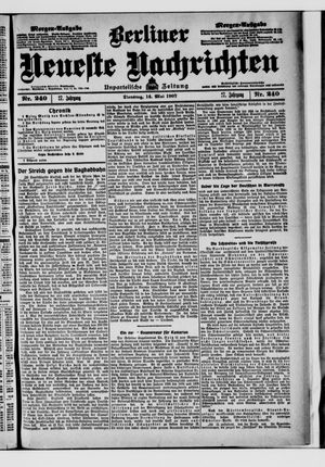 Berliner neueste Nachrichten vom 14.05.1907