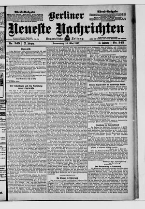Berliner Neueste Nachrichten on May 16, 1907