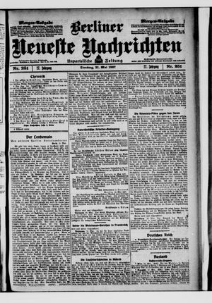 Berliner Neueste Nachrichten on May 21, 1907
