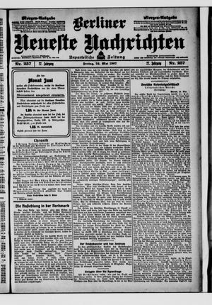 Berliner neueste Nachrichten on May 24, 1907