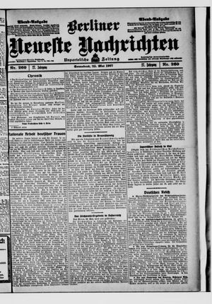 Berliner neueste Nachrichten on May 25, 1907