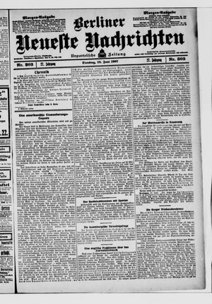 Berliner Neueste Nachrichten on Jun 18, 1907