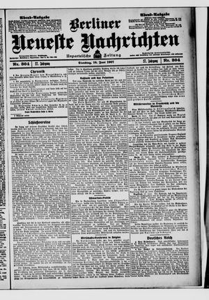 Berliner Neueste Nachrichten vom 18.06.1907