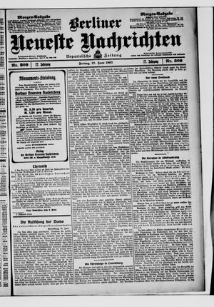 Berliner Neueste Nachrichten on Jun 21, 1907