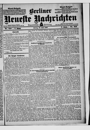 Berliner Neueste Nachrichten on Jun 21, 1907