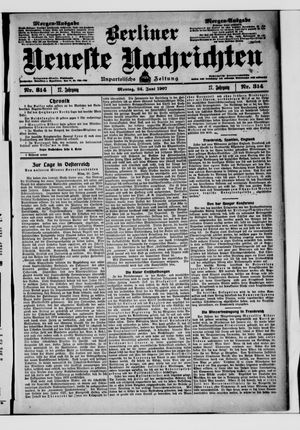 Berliner Neueste Nachrichten on Jun 24, 1907