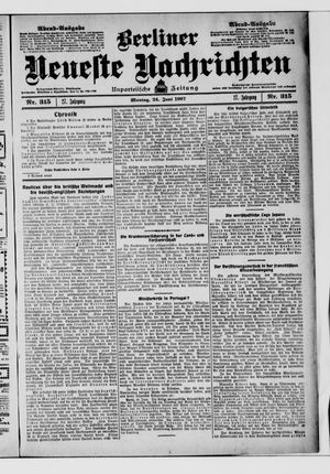 Berliner Neueste Nachrichten on Jun 24, 1907