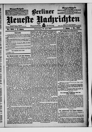 Berliner Neueste Nachrichten vom 27.06.1907