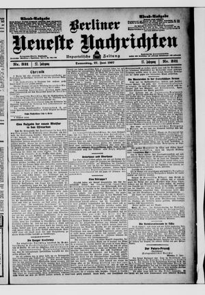 Berliner Neueste Nachrichten vom 27.06.1907
