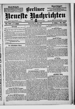 Berliner Neueste Nachrichten vom 11.07.1907