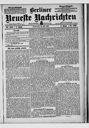 Berliner Neueste Nachrichten vom 18.07.1907