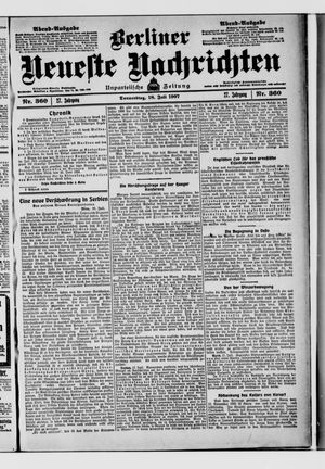 Berliner Neueste Nachrichten vom 18.07.1907