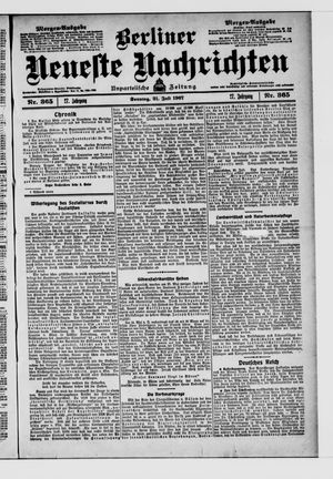 Berliner Neueste Nachrichten vom 21.07.1907