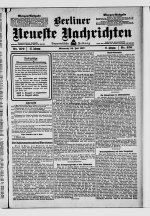 Berliner Neueste Nachrichten vom 24.07.1907