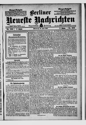 Berliner Neueste Nachrichten vom 31.07.1907