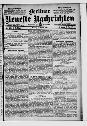 Berliner Neueste Nachrichten vom 11.08.1907
