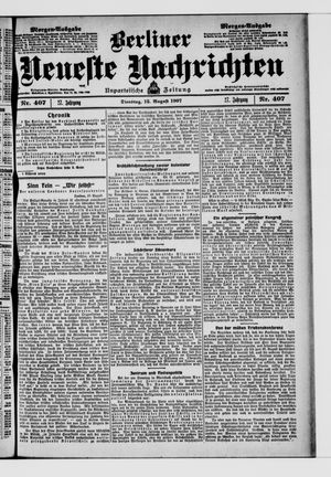 Berliner Neueste Nachrichten vom 13.08.1907