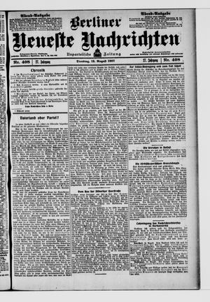 Berliner Neueste Nachrichten vom 13.08.1907
