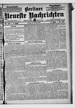 Berliner Neueste Nachrichten vom 16.08.1907