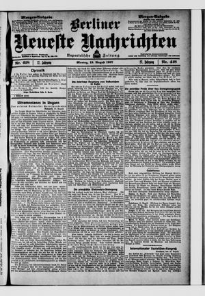 Berliner Neueste Nachrichten vom 19.08.1907
