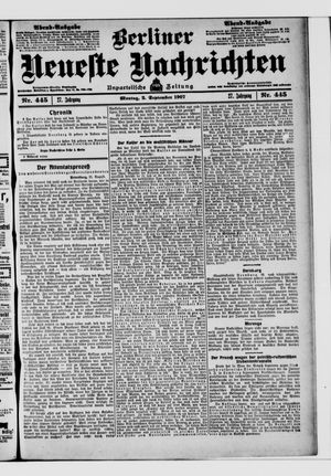 Berliner Neueste Nachrichten vom 02.09.1907