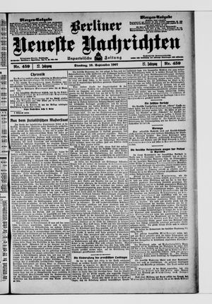 Berliner Neueste Nachrichten vom 10.09.1907