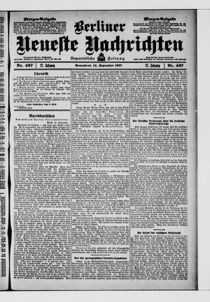 Berliner Neueste Nachrichten vom 14.09.1907