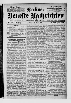 Berliner Neueste Nachrichten vom 01.10.1907