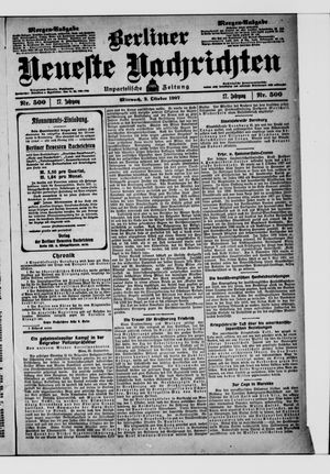 Berliner Neueste Nachrichten vom 02.10.1907