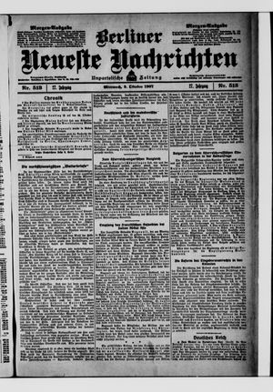 Berliner Neueste Nachrichten vom 09.10.1907
